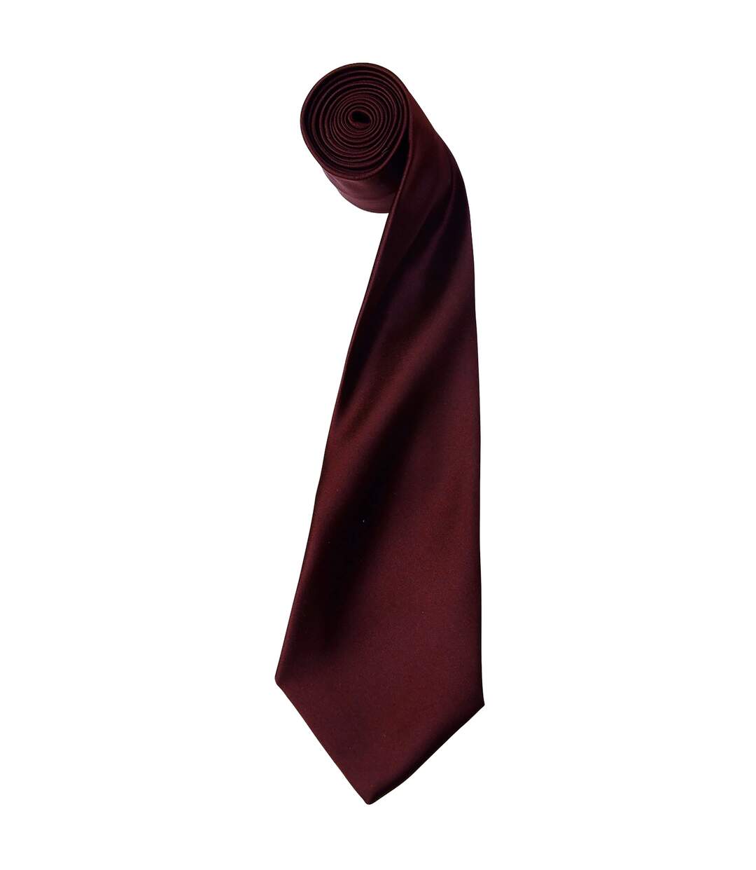 Premier Mens Plain Satin Tie (Narrow Blade) (Pack of 2) (Burgundy) (One Size) - UTRW6934
