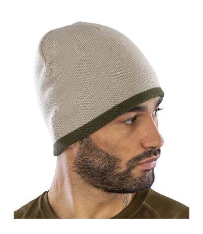 Bonnet Réversible Unisexe Beige Olive Result