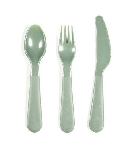 Lot de 12 Couverts Réutilisables Bain de Soleil 19cm Vert & Jaune