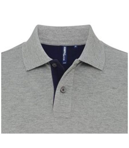 Asquith & Fox Mens Classic Fit Contrast Polo Shirt (Heather/ Navy) - UTRW4810