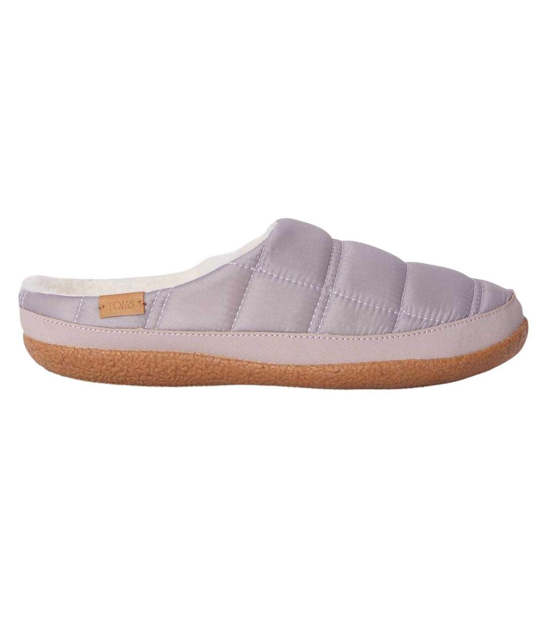 Womens/ladies Quilted Mule Slippers Grey Toms-1