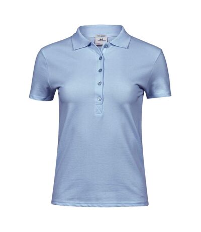 Tee Jays Womens/Ladies Luxury Stretch Short Sleeve Polo Shirt (Light Blue)