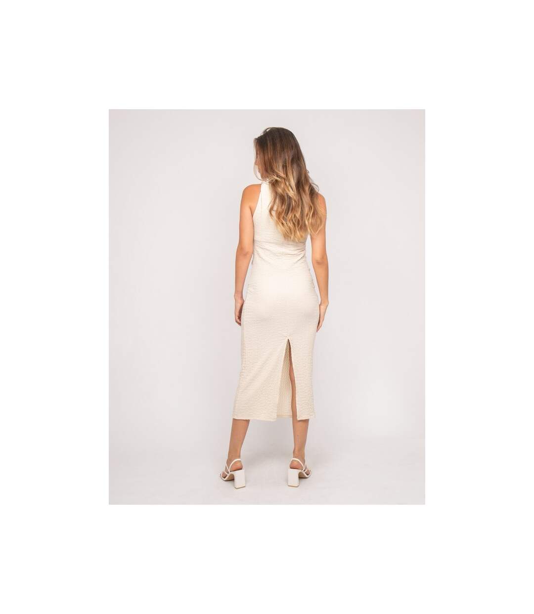 Robe longue sans manches texturée IZAK - Dona X Lisa-2