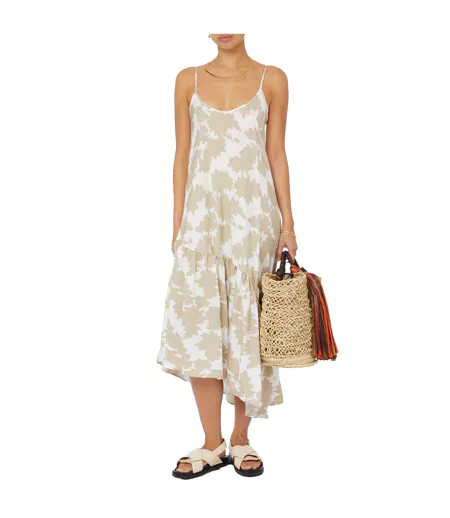 Womens/ladies Leaf Print Dress Sand Armani Exchange