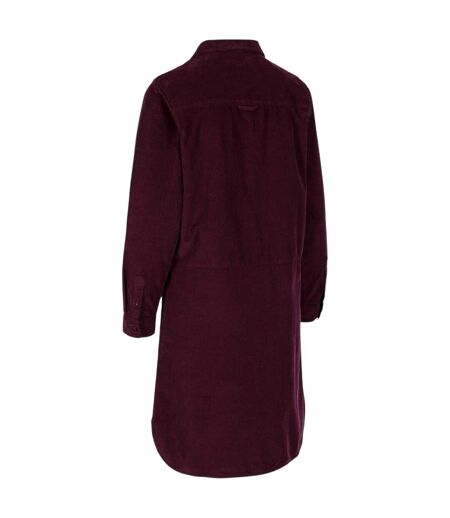 Robe Chemise En Velours Côtelé À Poches Alison Femme Pourpre Trespass