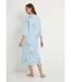 Chemise de nuit mi longue coton brodé manches 3/4-2