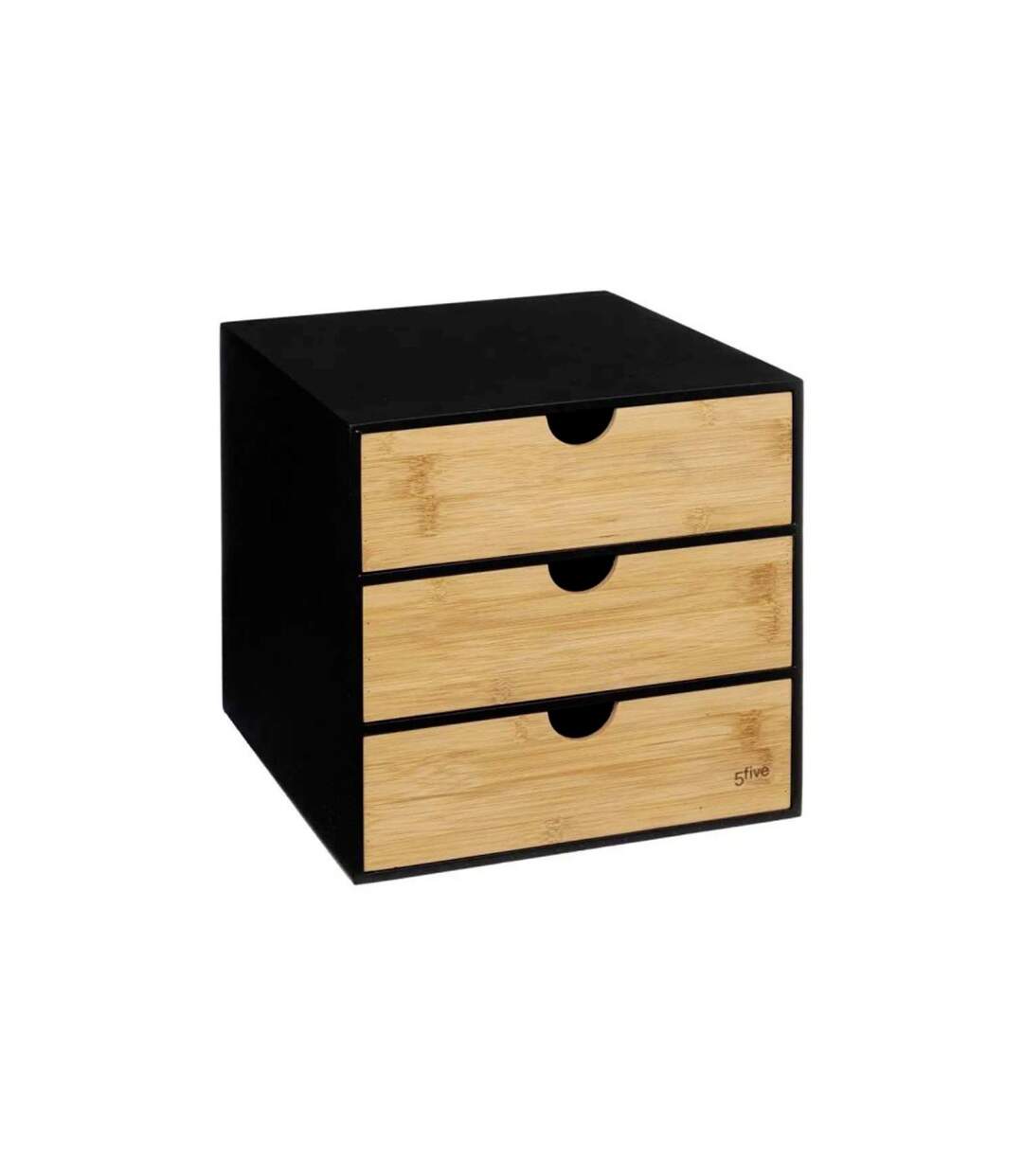 Tour de Rangement Bureau Carrée Bava 31cm Noir-1
