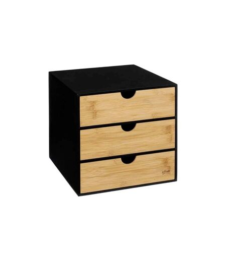 Tour de Rangement Bureau Carrée Bava 31cm Noir