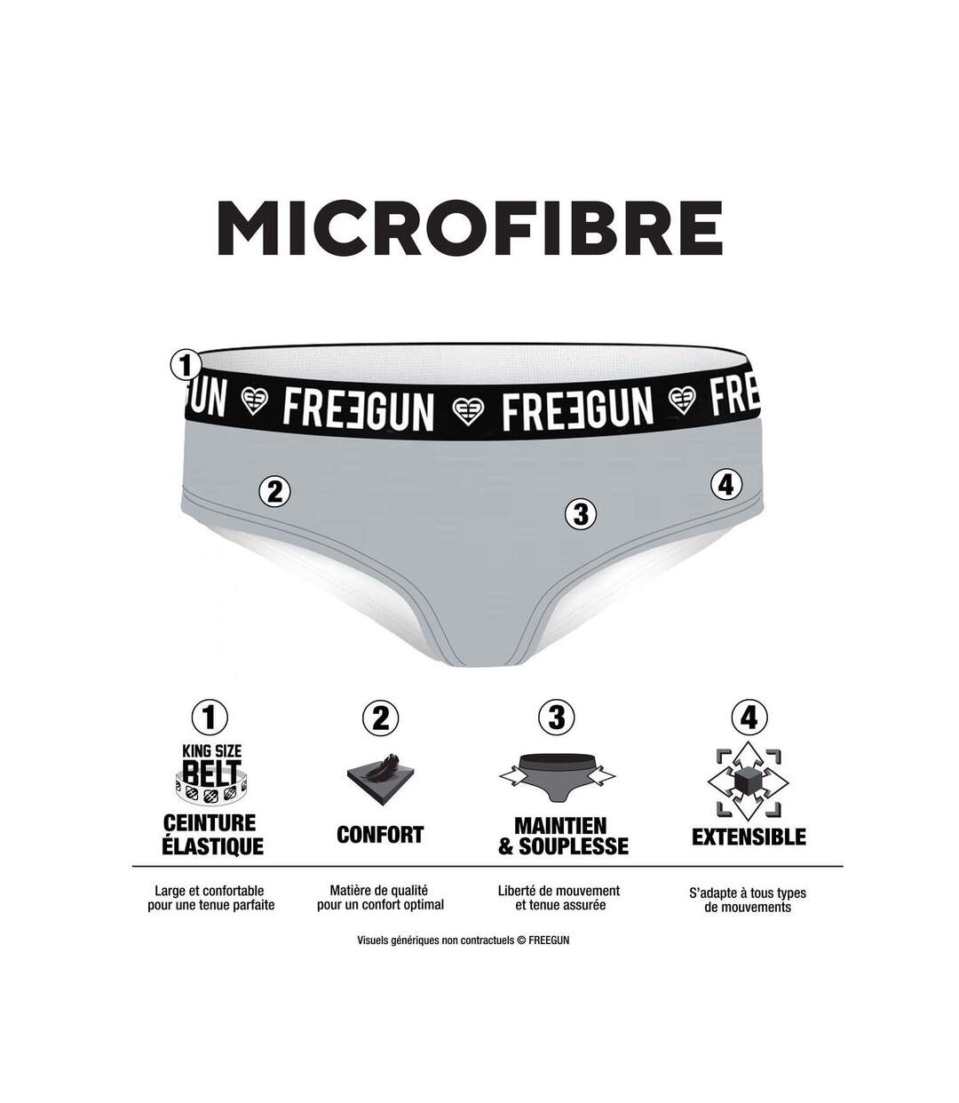 Lot de 4 culottes Femme Wild Animals Freegun-2