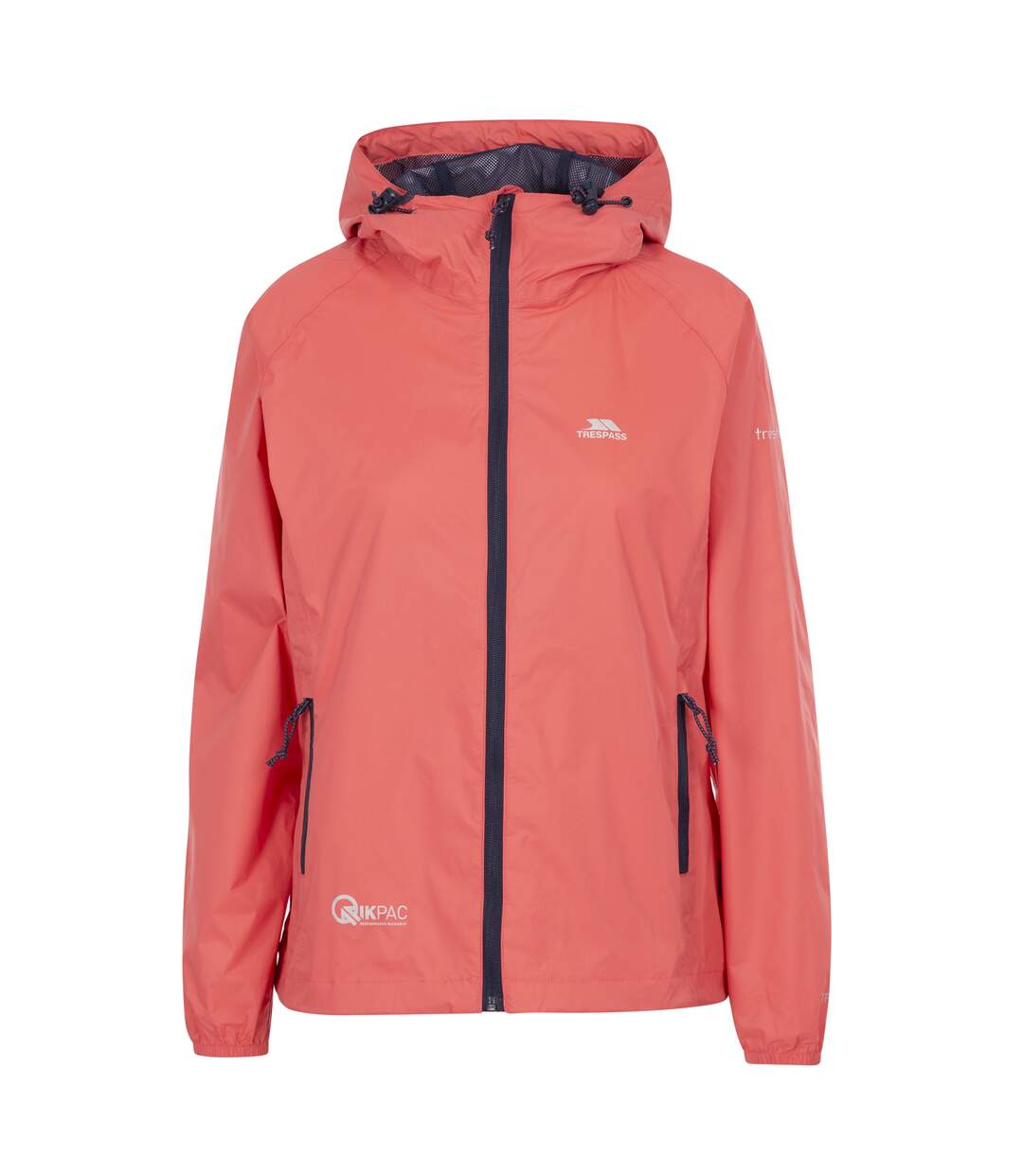 Veste imperméable qikpac femme pêche rose Trespass-1