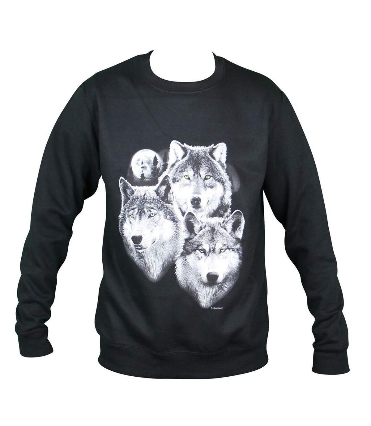 Sweat-shirt motif loups - 11225 - homme - noir