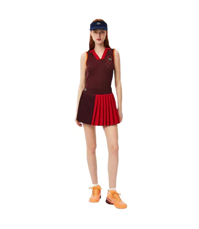 Jupe Tennis Femme Rouge Bordeaux Lacoste