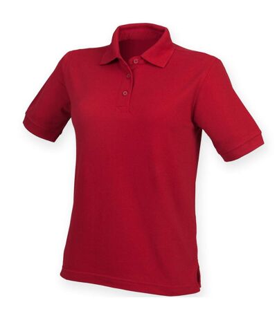 Henbury Womens/Ladies 65/35 Polo Shirt (Vintage Red)