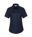 Russell Collection Womens/Ladies Oxford Short-Sleeved Shirt (Bright Navy) - UTRW9398