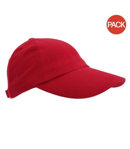 Result Unisex Heavy Cotton Premium Pro-Style Baseball Cap (Pack of 2) (Red) - UTBC4236