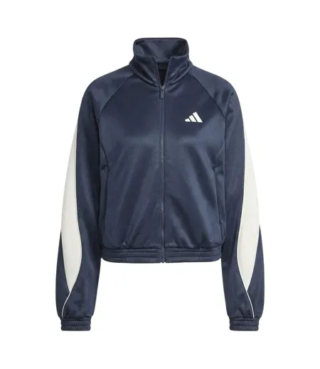 Womens/ladies Tracksuit Top Navy Adidas