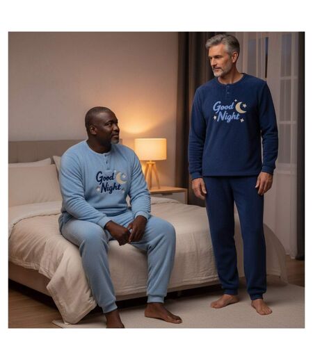 OZABI Pyjama Homme Pack de 2, Polaire Douce et Moelleuse, Broderie