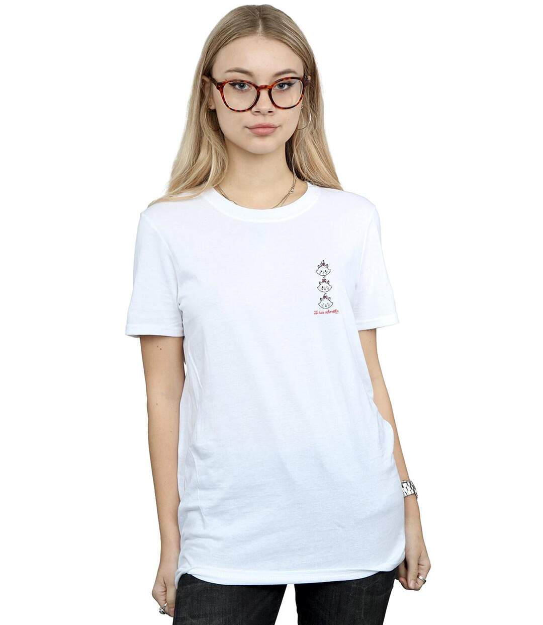 Disney - T-shirt ARISTOCATS MARIE BREAST PRINT - Femme (Blanc) - UTBI17061-2