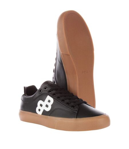 Mens aiden low cut tennis trainers charcoal Boss