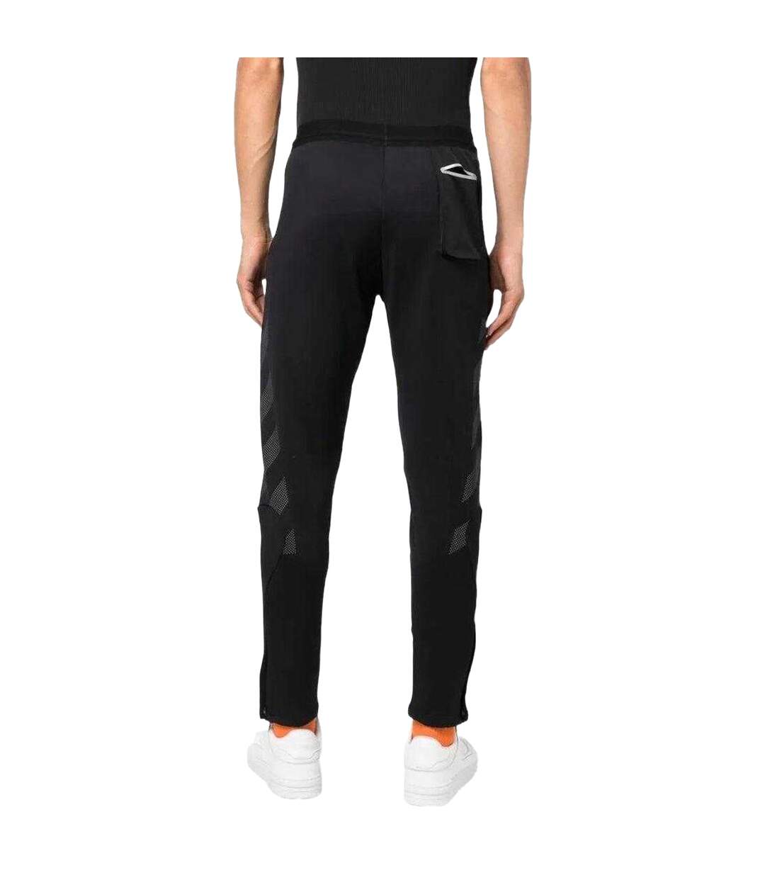 Unisex Adult Full Diag Jogging Bottoms Black Off White-2