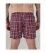 D555 Caleçons Grande Taille Plaid Homme Bleu Marine Rouge Duke-4