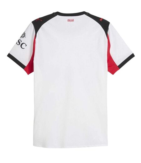 Mens Authentic 25/26 Ac Milan Badge Football Away Shirt Off White Deep Crimson Red Puma