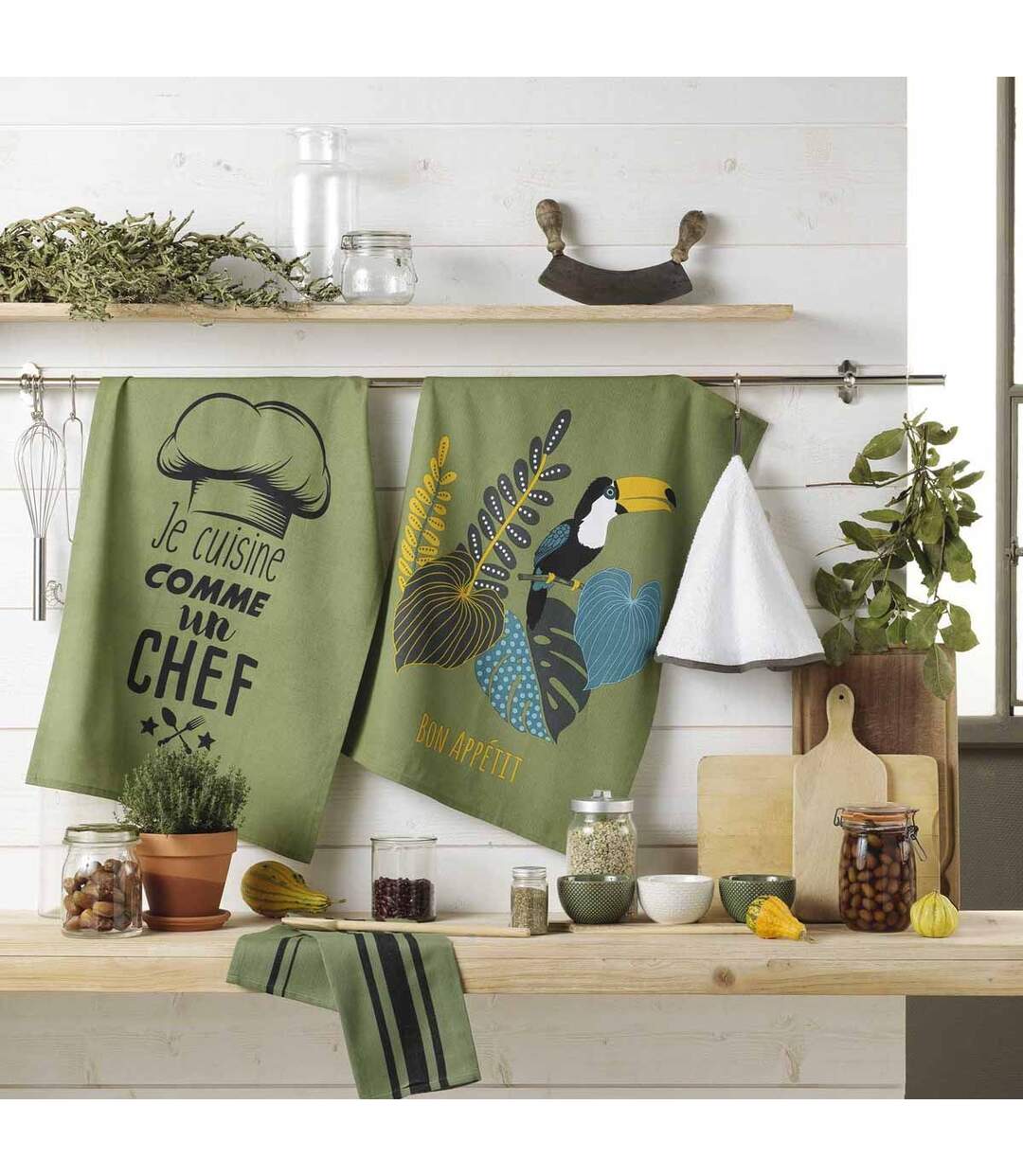 Torchon de Cuisine Brazilia 50x70cm Vert-3