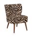 Fauteuil en chenille zébré CHIARA - Marron-1