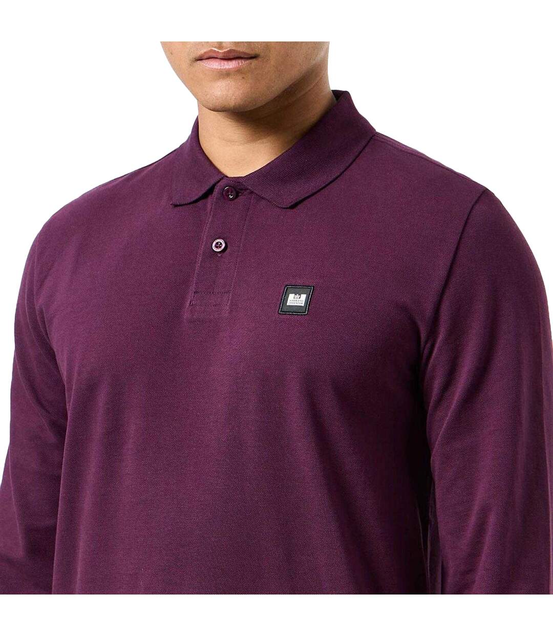 Polo Manches Longues Style Badge Dice Homme Rose Baie Weekend Offender-4