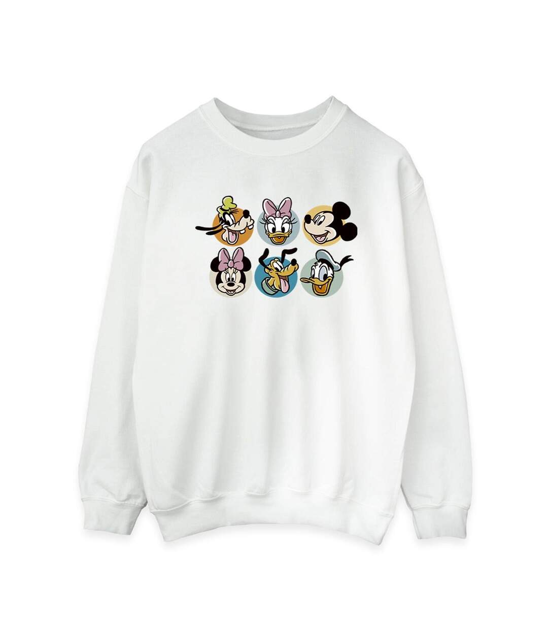 Disney Sweat-shirt Womens/Ladies Mickey Mouse And Friends Faces (Blanc) - UTBI29062-1