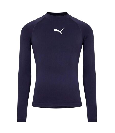 Mens Logo Base Layer Top Blue Puma