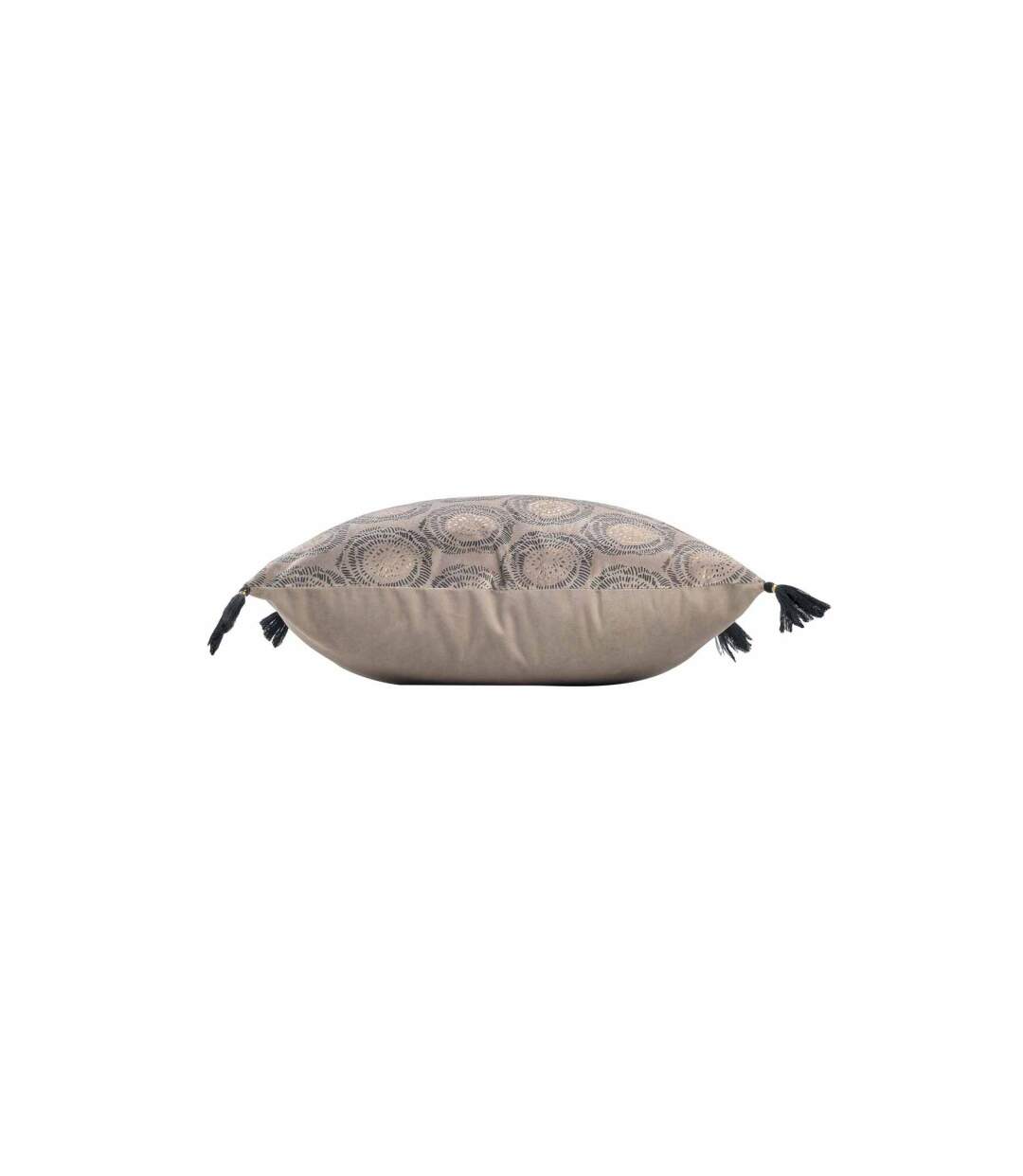 Coussin Déco à Pompons Onyxia 45x45cm Naturel-2