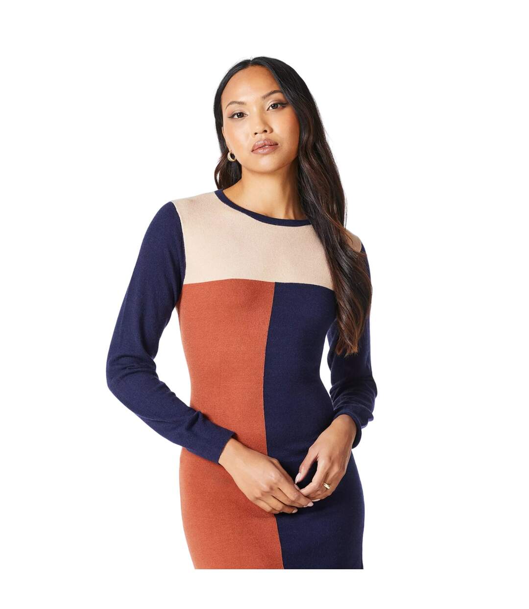 Robe mi-longue femme bleu marine Principles-3