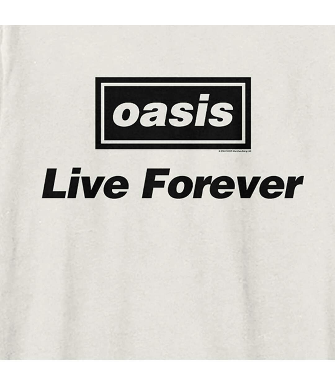 Unisex adult live forever oasis t-shirt vintage white Amplified-2