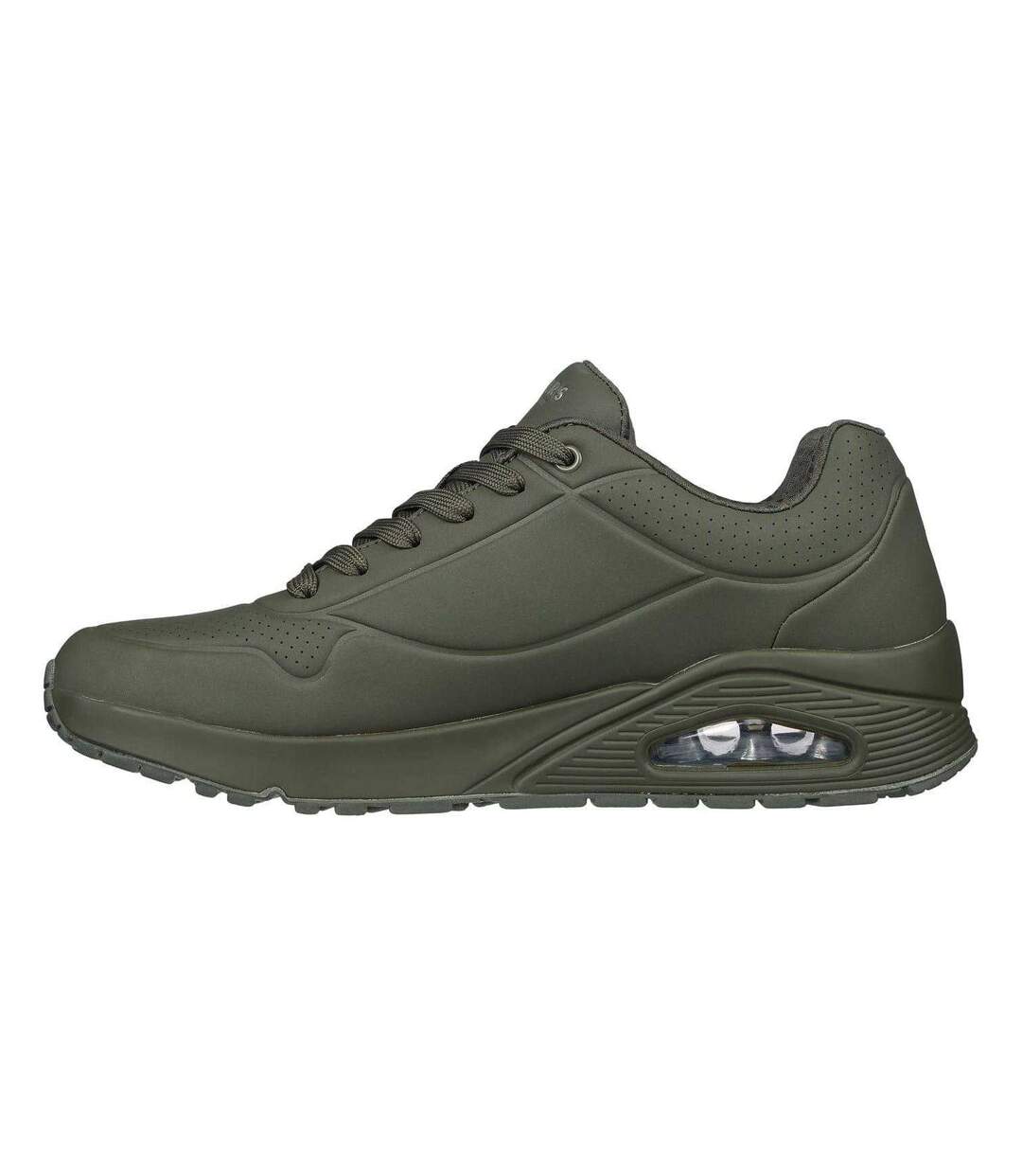 Mens Uno Stand On Air Skech-air Trainers Olive Skechers-2