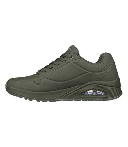 Mens Uno Stand On Air Skech-air Trainers Olive Skechers