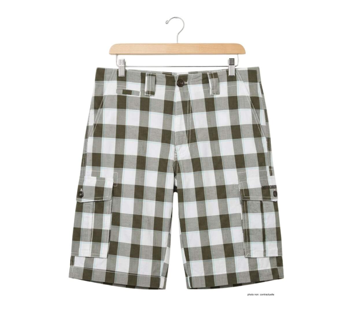 Bermuda homme WINCHESTER IDRA1B blanc à carreaux : le short en coton confortable et stylé-2