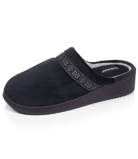 Isotoner Chaussons Mules femme microvelours mousse à mémoire forme talon 3,7 cm