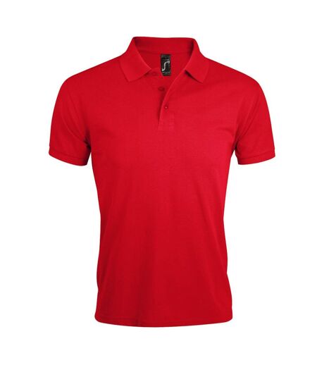 SOLs Mens Prime Pique Plain Short Sleeve Polo Shirt (Red)