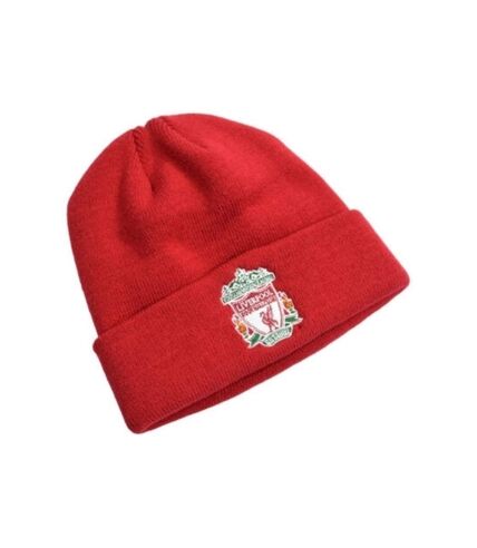 Liverpool FC Unisex Adult Knitted Cuff Crest Beanie (Red)