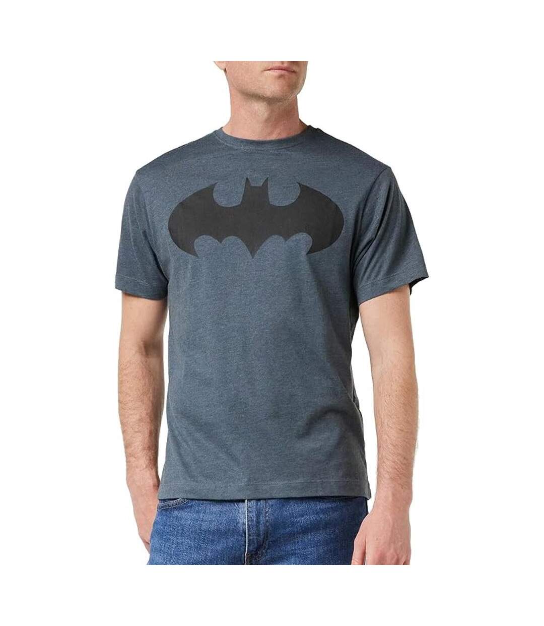 T-Shirt gris homme dc comics mono batman-1