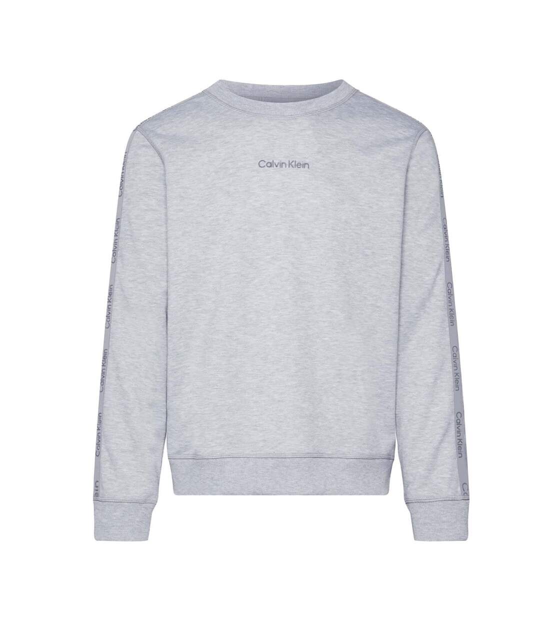 Mens Pull Over Sweatshirt Grey Heather Calvin Klein-1