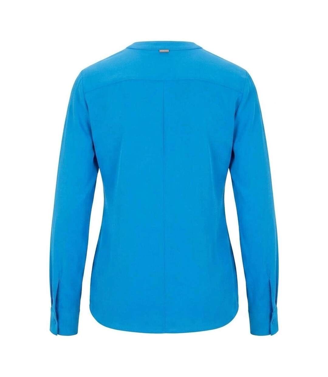Womens/ladies Silk Regular Long-sleeved Blouse Bright Blue Boss-2