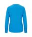 Womens/ladies Silk Regular Long-sleeved Blouse Bright Blue Boss-2