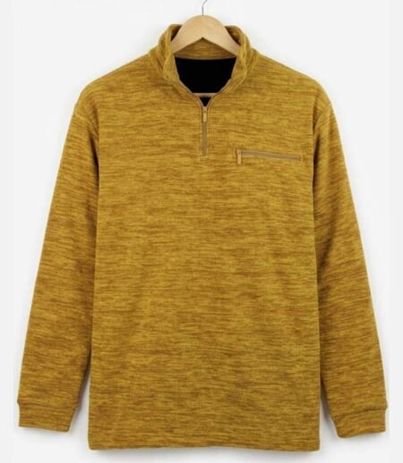 CHALLENGER CARIBOU7 — Sweat polaire camel chiné : chaleur et aisance au quotidien