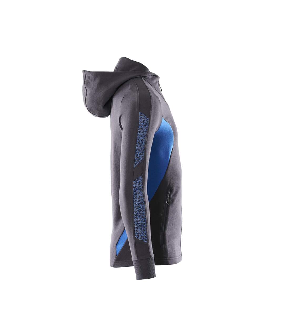 Mens Accelerate Full Zip Hoodie Dark Navy Azure Blue Mascot-4