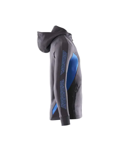 Mens Accelerate Full Zip Hoodie Dark Navy Azure Blue Mascot
