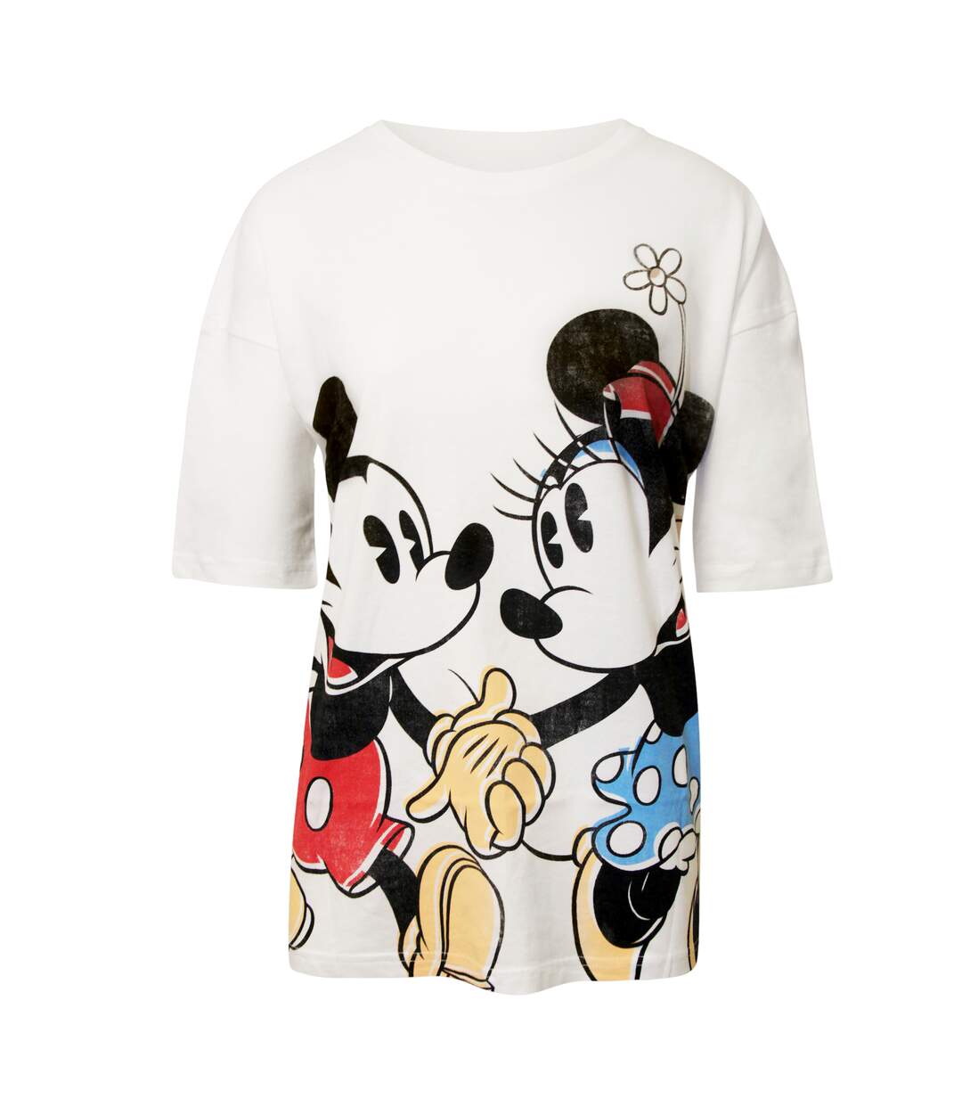 Disney Womens/Ladies In Love Mickey & Minnie Mouse Slouch T-Shirt (White)
