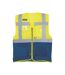 Gilet executive adulte jaune fluo / bleu roi Yoko-1