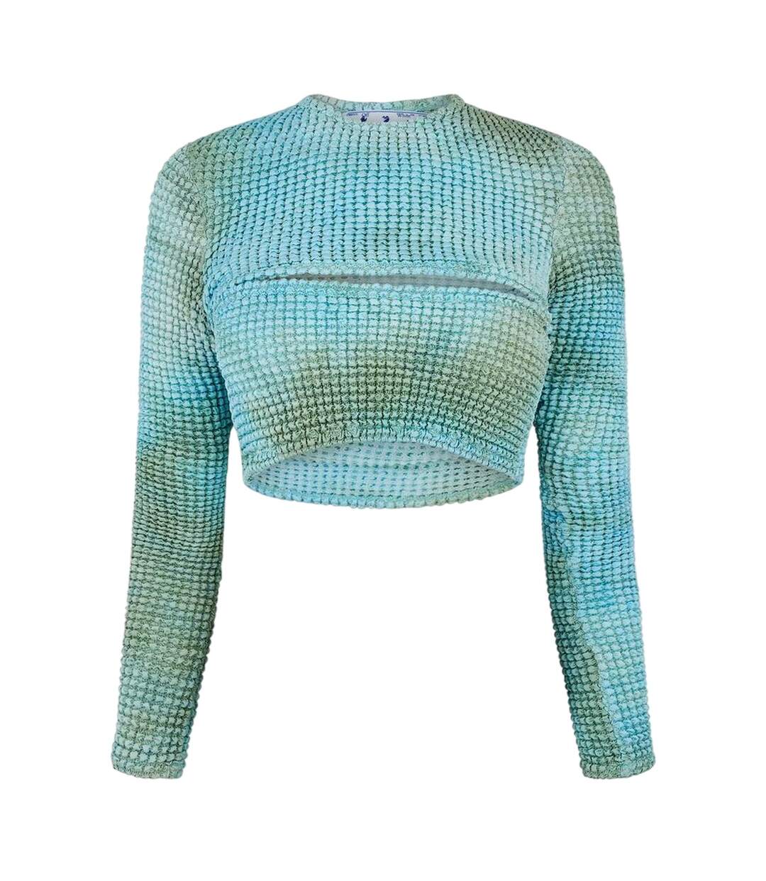 Haut Court Motif/style Tie-dye Femme Bleu Off White-1